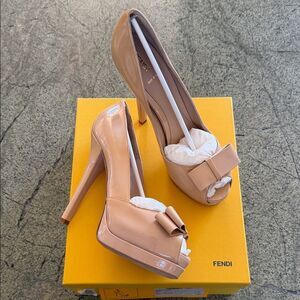 Fendi Women's Blush Peep-Toe Heels
